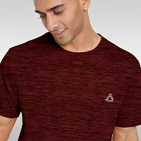 FTX Men Solid Round Neck Half Sleeve Red Tshirt-thumb3