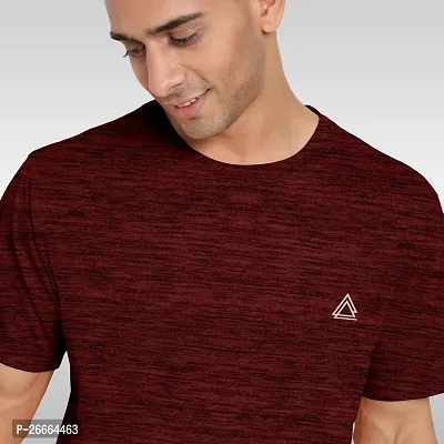 FTX Men Solid Round Neck Half Sleeve Red Tshirt-thumb4