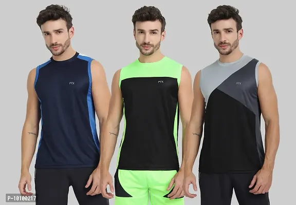 Drifit Mens Solid Roundneck Sleeveless Sports T-Shirt