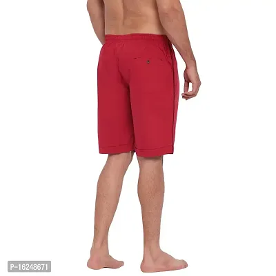 FTX Men's Solid Woven Cotton Shorts - Red-thumb3