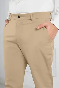 FTX Men Solid Khaki Casual Trouser-thumb2