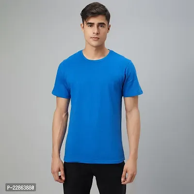 Stylish Blue Cotton Tees For Men