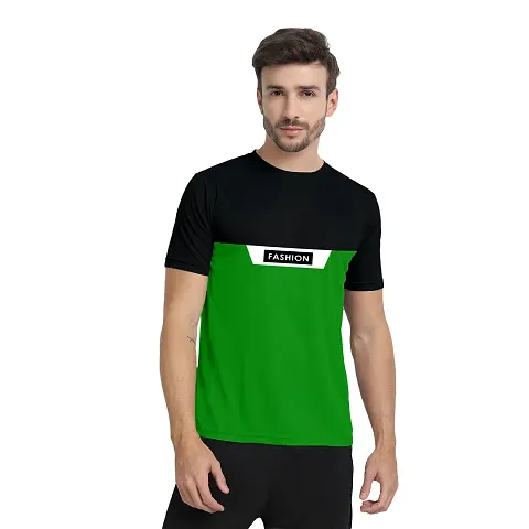 Latest Design Polyester Round Neck Cut Sew Half Sleeve T-Shirt For Men