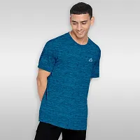 FTX Men Solid Round Neck Half Sleeve Light Blue Tshirt-thumb2