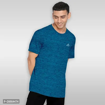 FTX Men Solid Round Neck Half Sleeve Light Blue Tshirt-thumb3