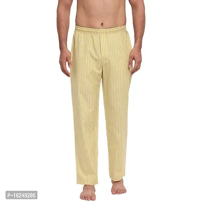 FTX Men's Striped Woven Polycotton Track Pants - Yellow