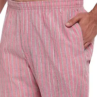 FTX Men's Striped Woven Polycotton Track Pants - Pink-thumb4