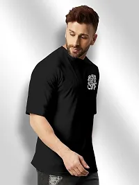 FTX Men Round Neck Oversized Black Tshirt-thumb3