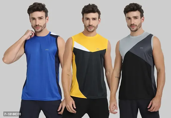 Drifit Mens Solid Roundneck Sleeveless Sports T-Shirt