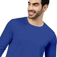 FTX Men Solid Round Neck Full Sleeves Royal Blue Tshirt-thumb2
