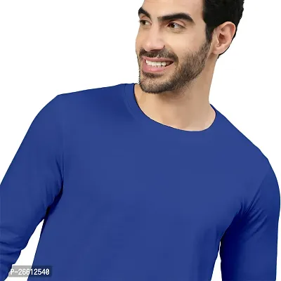 FTX Men Solid Round Neck Full Sleeves Royal Blue Tshirt-thumb3