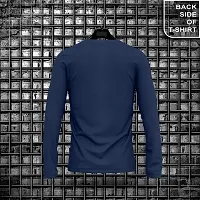 Stylish Blue Cotton Blend Tees For Men-thumb1