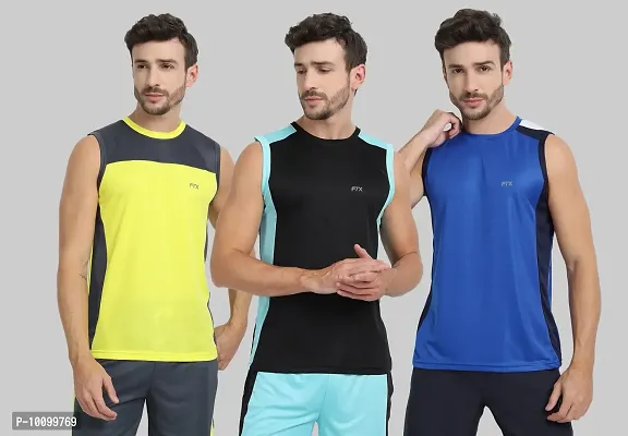 Drifit Mens Solid Roundneck Sleeveless Sports T-Shirt