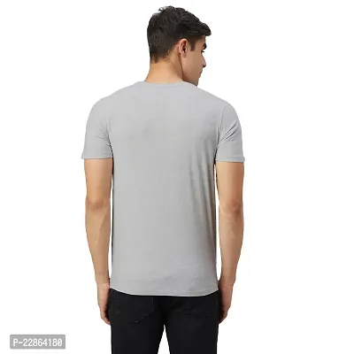 Stylish Grey Cotton Blend Tees For Men-thumb2