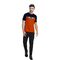 FTX Men Round Neck Cut  Sew Half Sleeve Orange Tshirt-thumb4