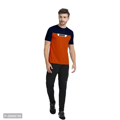 FTX Men Round Neck Cut  Sew Half Sleeve Orange Tshirt-thumb5