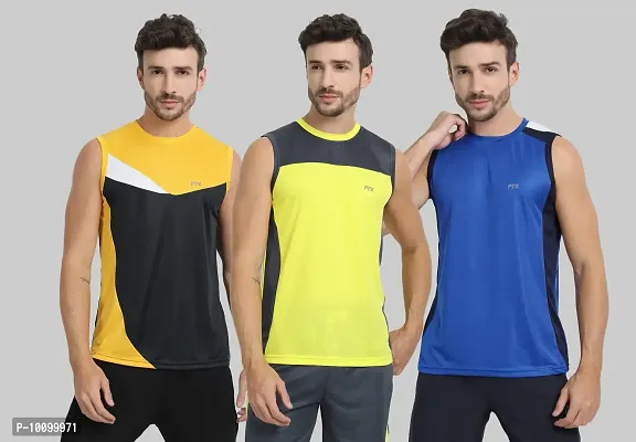 Drifit Mens Solid Roundneck Sleeveless Sports T-Shirt-thumb0