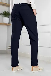 FTX Men Solid Navy Blue Casual Trouser-thumb1