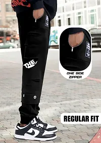 FTX Men Cut  Sew Regular Fit Black Track Pant-thumb2