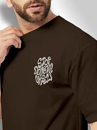 FTX Men Round Neck Oversized Brown Tshirt-thumb2