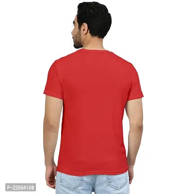 Stylish Red Cotton Blend Tees For Men-thumb2