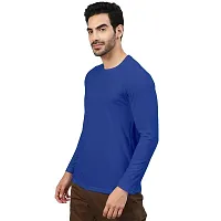 FTX Men Solid Round Neck Full Sleeves Royal Blue Tshirt-thumb3