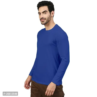 FTX Men Solid Round Neck Full Sleeves Royal Blue Tshirt-thumb4