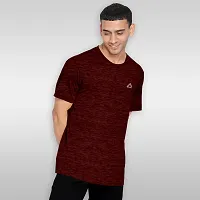 FTX Men Solid Round Neck Half Sleeve Red Tshirt-thumb2