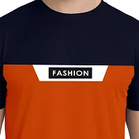 FTX Men Round Neck Cut  Sew Half Sleeve Orange Tshirt-thumb2