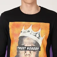 FTX Men Round Neck TRUST NOBODY Printed Full sleeves Black Sweatshirt-thumb3