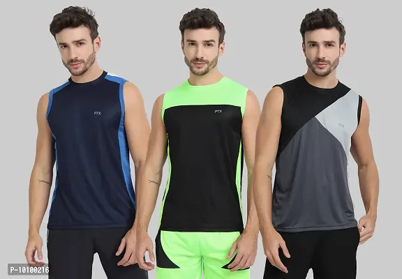 Drifit Mens Solid Roundneck Sleeveless Sports T-Shirt