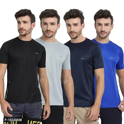 FTX Men's Dri-Fit Polyester Round Neck Half Sleeves T-Shirt- Pack of