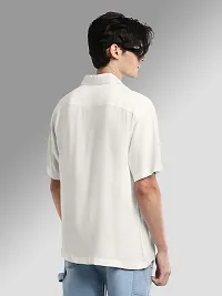 FTX Men Printed Half Sleeve Oversized White Casual Shirt-thumb1