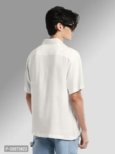 FTX Men Printed Half Sleeve Oversized White Casual Shirt-thumb2