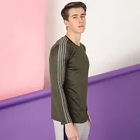 FTX Men Solid Round Neck Full Sleeve Olive Tshirt-thumb3