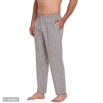 FTX Men's Striped Woven Polycotton Track Pants - Grey-thumb2