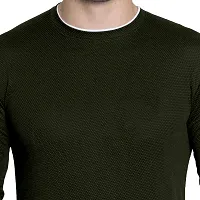 FTX Men Solid Round Neck Full Sleeve Olive Tshirt-thumb2