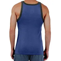 FTX Men Solid Cotton Rich Blue Vest-thumb1