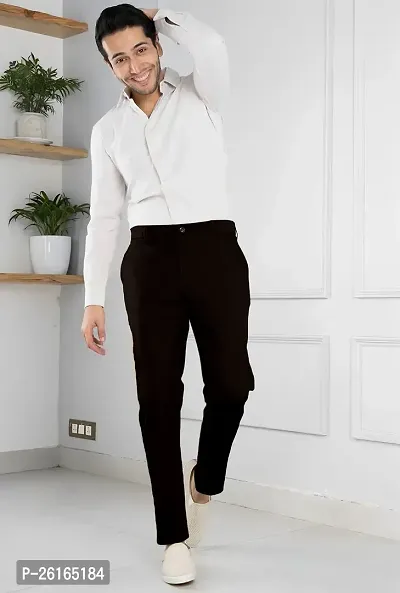FTX Men Solid Black Casual Trouser