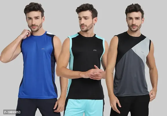 Drifit Mens Solid Roundneck Sleeveless Sports T-Shirt