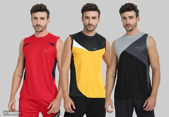 Drifit Mens Solid Roundneck Sleeveless Sports T-Shirt-thumb0