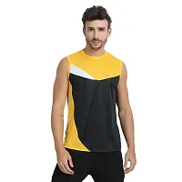 Stylish Multicoloured Polyester Colourblocked Gym Vest For Men Pack Of 3-thumb4