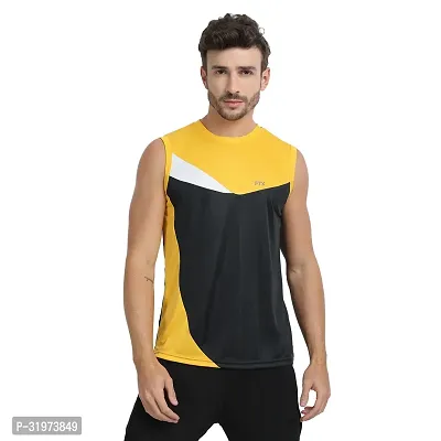 Stylish Multicoloured Polyester Colourblocked Gym Vest For Men Pack Of 3-thumb5