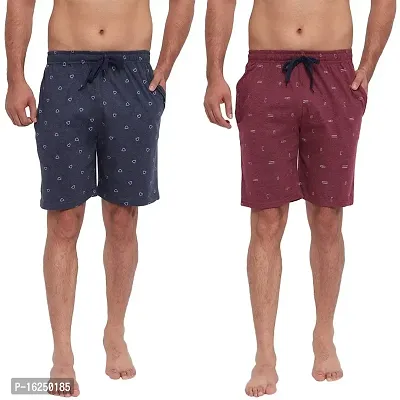 FTX Men's Printed Knitted Cottonpoly Shorts - Pack of 2-thumb0