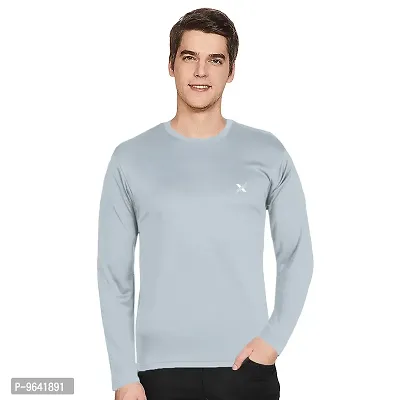 FTX Comfortable Polyester Solid Round Neck Tees For Men-thumb0