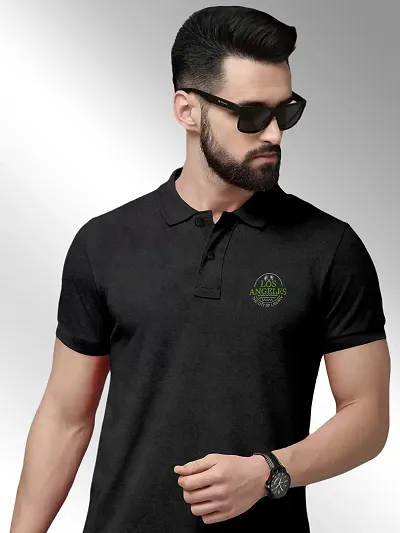 Latest Cotton Blend FTX V Shape Collared Half Sleeves Polo/T-Shirt For Men