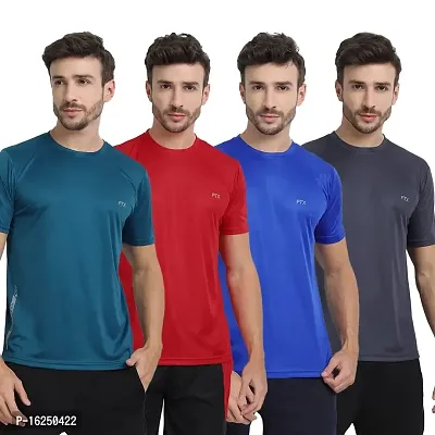 FTX Men's Dri-Fit Polyester Round Neck Half Sleeves T-Shirt- Pack of