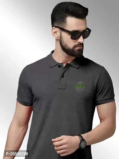 FTX Men Polo Neck Half Sleeve Black Tshirt