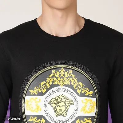 FTX Men Round Neck VERSACE Printed Full sleeves Black Sweatshirt-thumb4