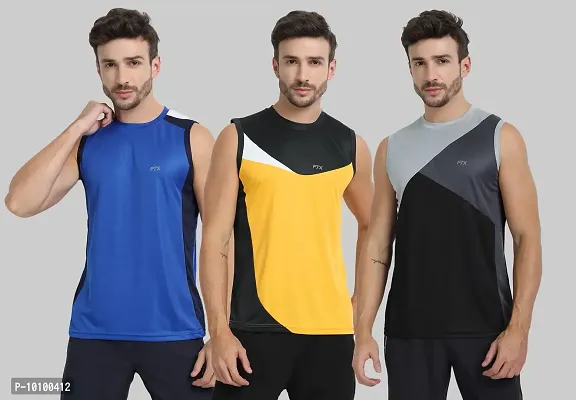 Drifit Mens Solid Roundneck Sleeveless Sports T-Shirt-thumb0